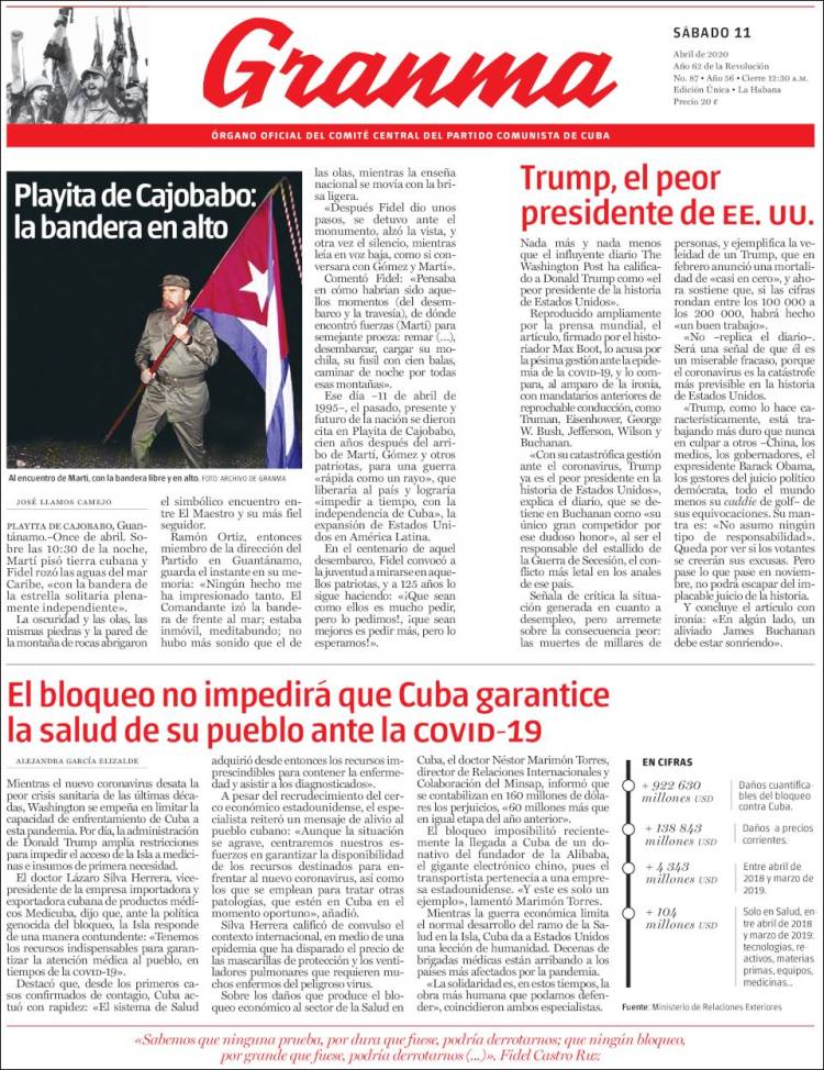 Portada de Granma (Cuba)