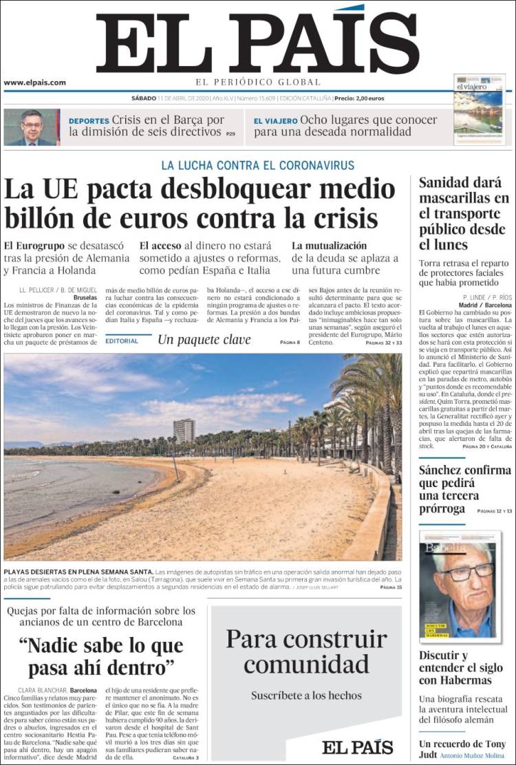 Portada de El País (España)