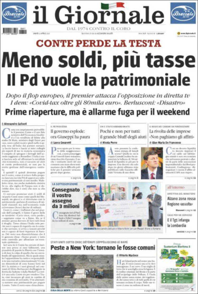 Portada de il Giornale (Italia)