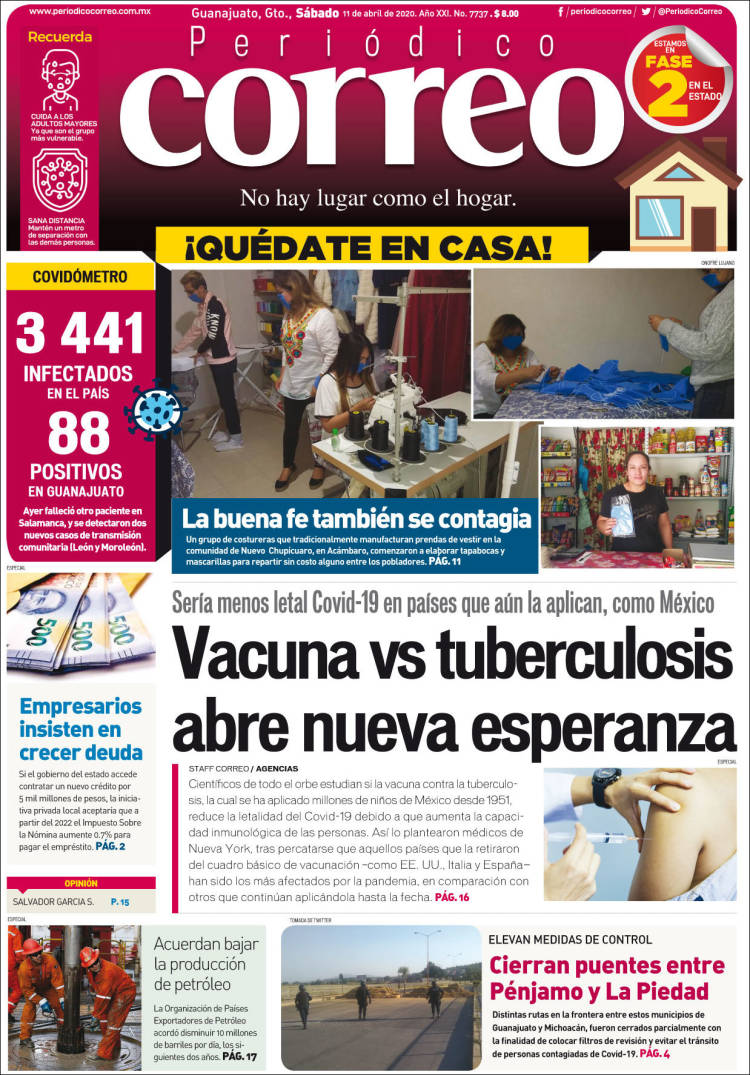 Portada de Correo - El diario del Estado de Guanajuato (M&eacute;xico)