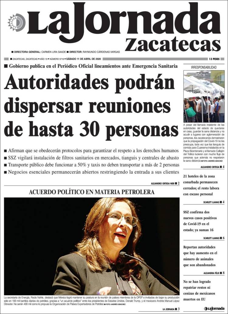Portada de Jornada de Zacatecas (M&eacute;xico)