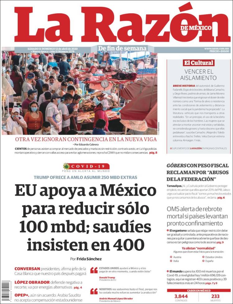 Portada de La Razón (M&eacute;xico)