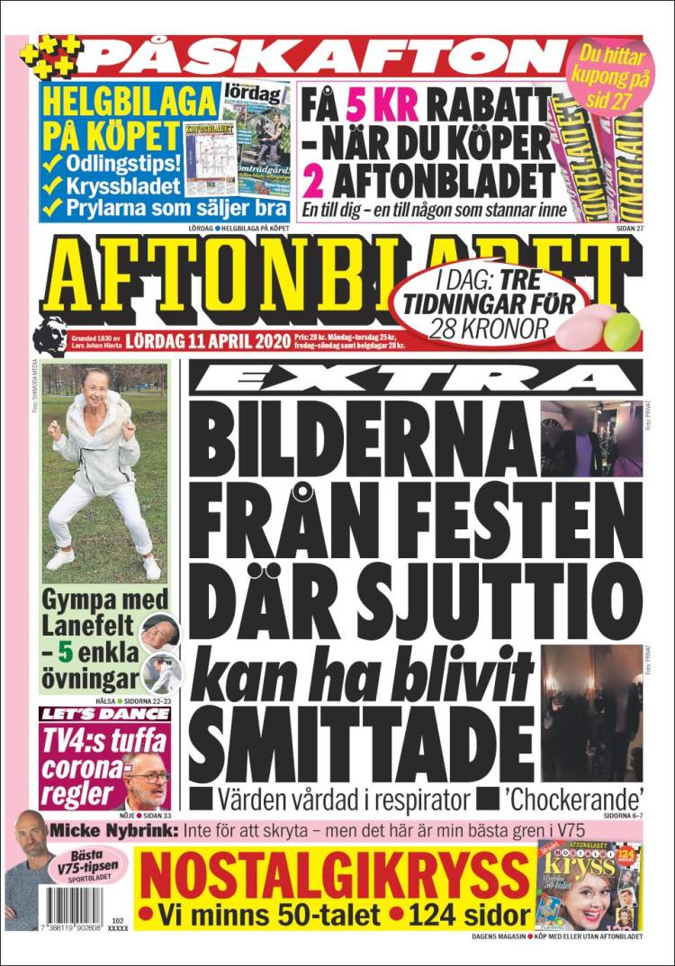 Portada de Aftonbladet (Suecia)
