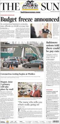 Portada de The Baltimore Sun (USA)