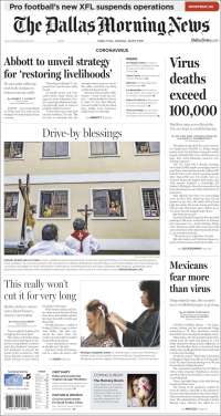 Portada de Dallas Morning News (USA)