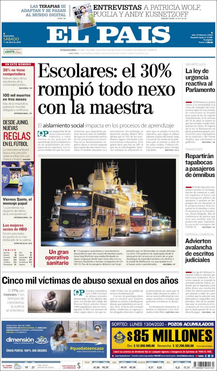 Portada de El País (Uruguay)
