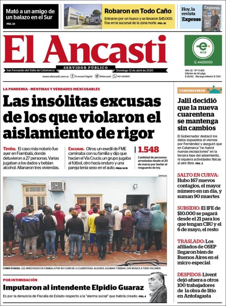 Portada de El Ancasti (Argentina)