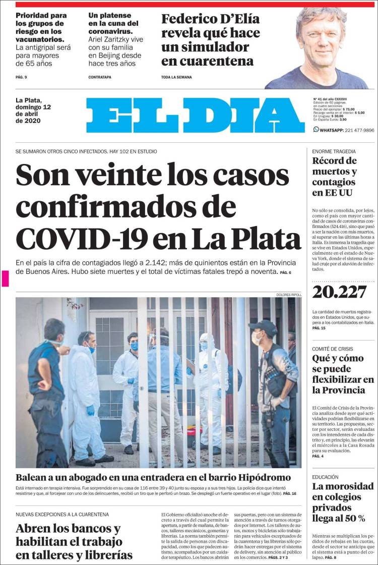 Portada de El Día de la Plata (Argentina)