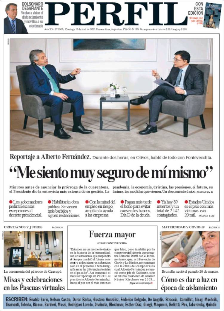 Portada de Diario Perfil (Argentina)