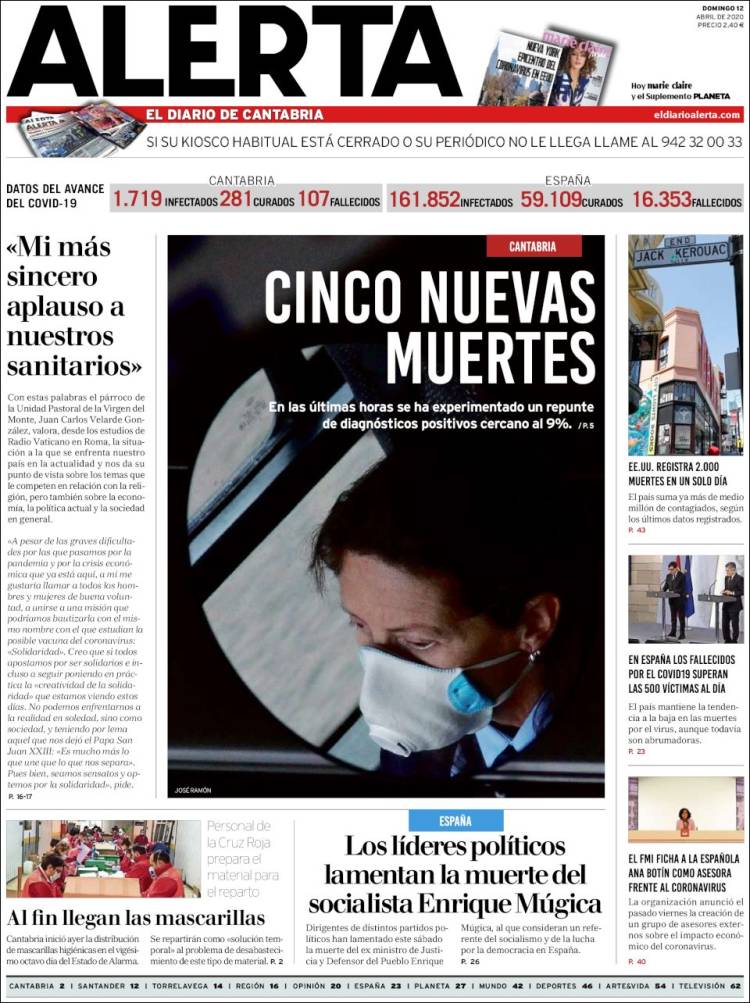 Portada de Alerta - El Diario de Cantabria (Spain)