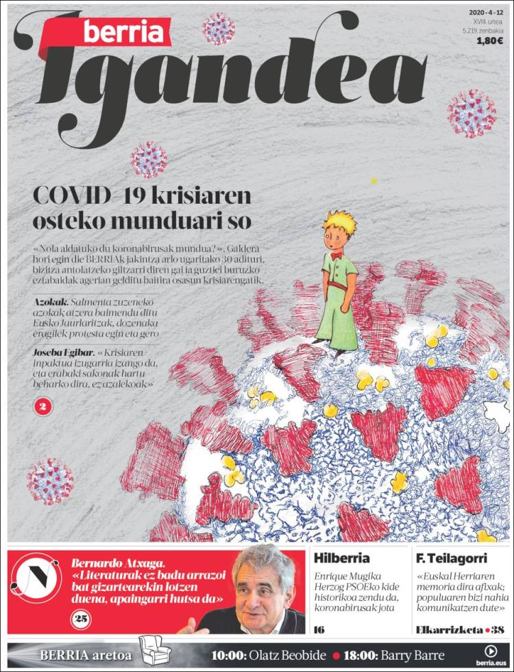 Portada de Berria (Spain)