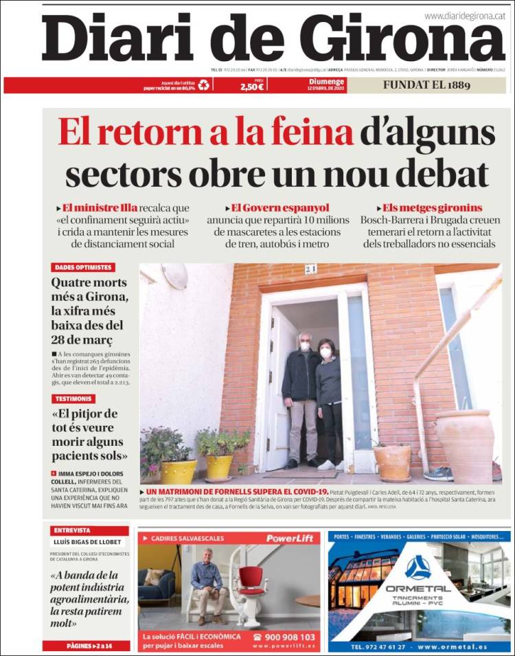 Portada de Diari de Girona (Spain)