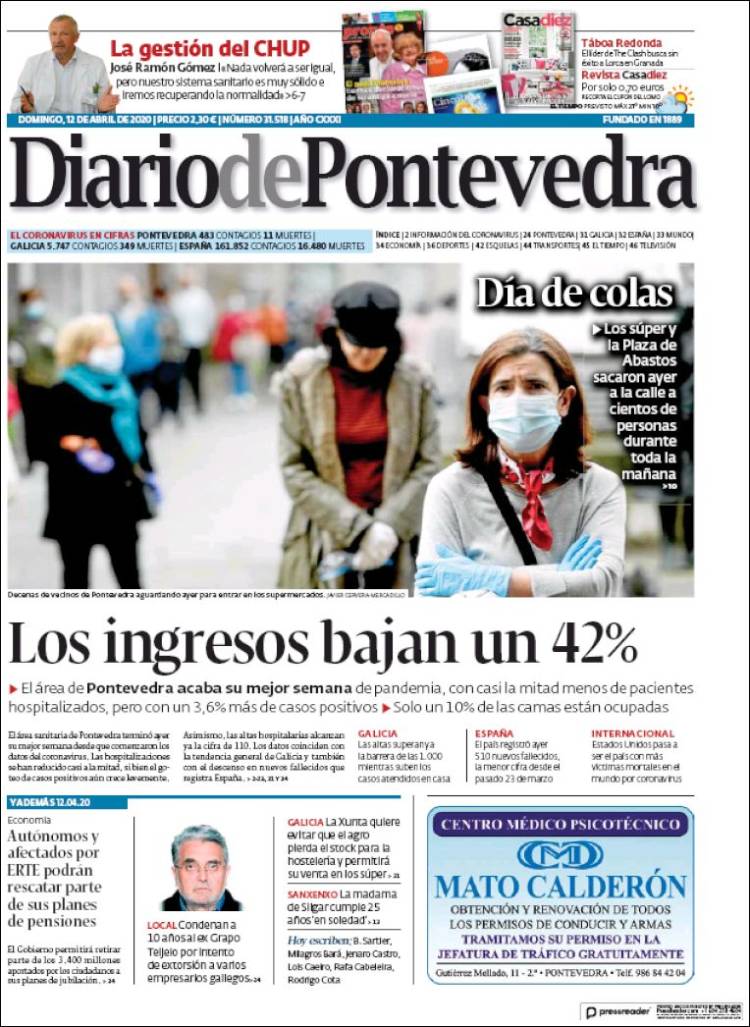 Portada de Diario de Pontevedra (Spain)