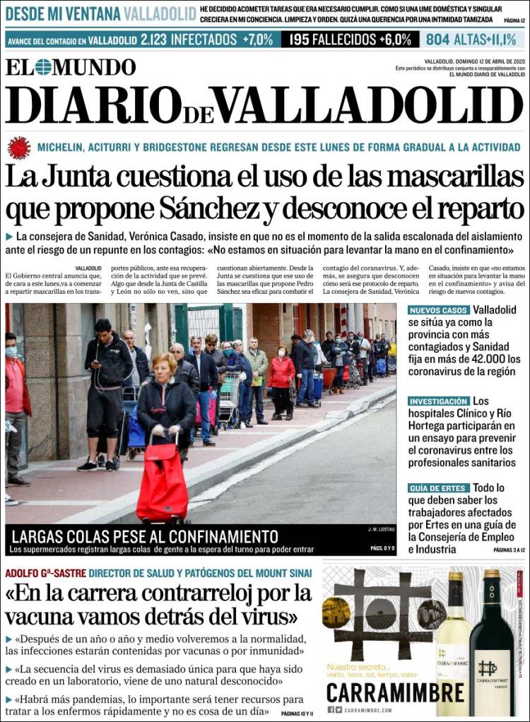 Portada de Diario de Valladolid (Spain)