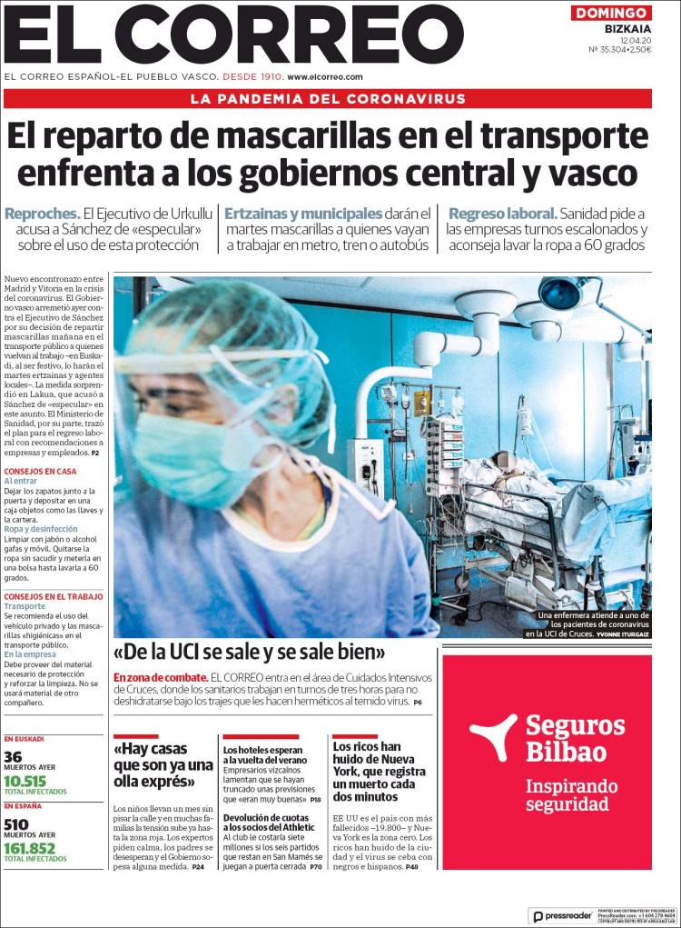 Portada de El Correo (Spain)