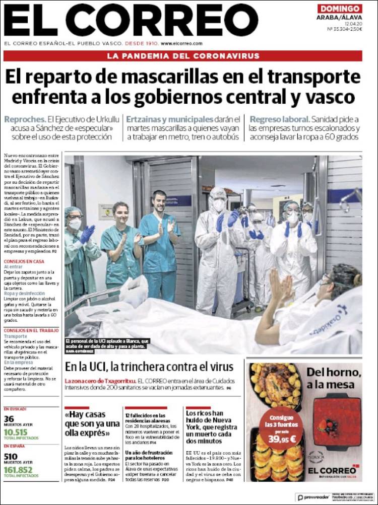 Portada de El Correo - Álava (Spain)