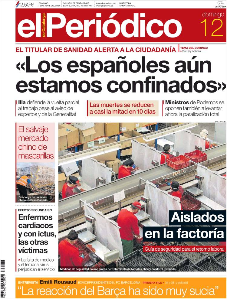 Portada de El Periódico (Spain)