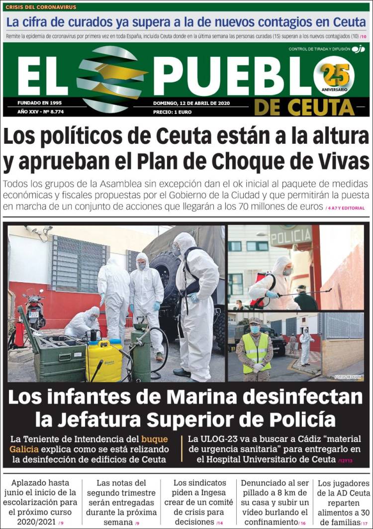 Portada de El Pueblo de Ceuta (Spain)