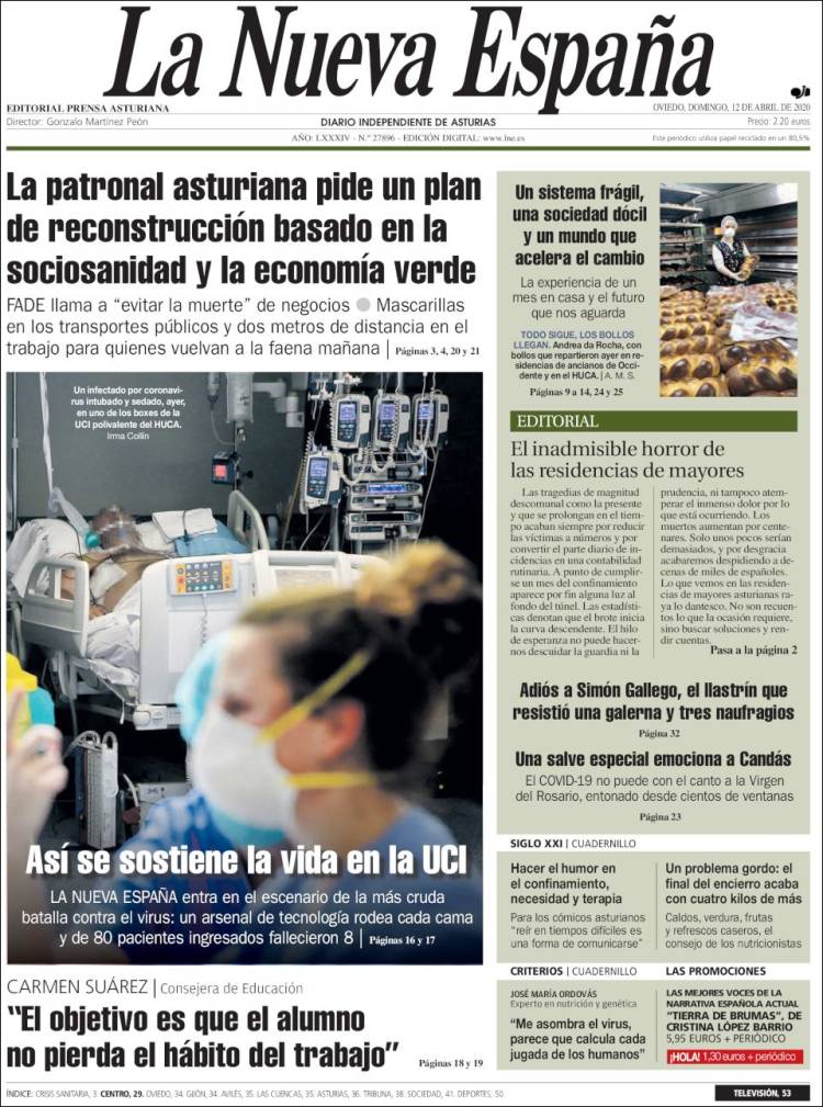 Portada de La Nueva España (Spain)