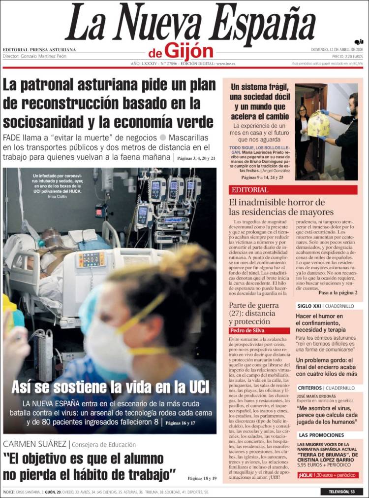 Portada de La Nueva España - Gijón (Spain)