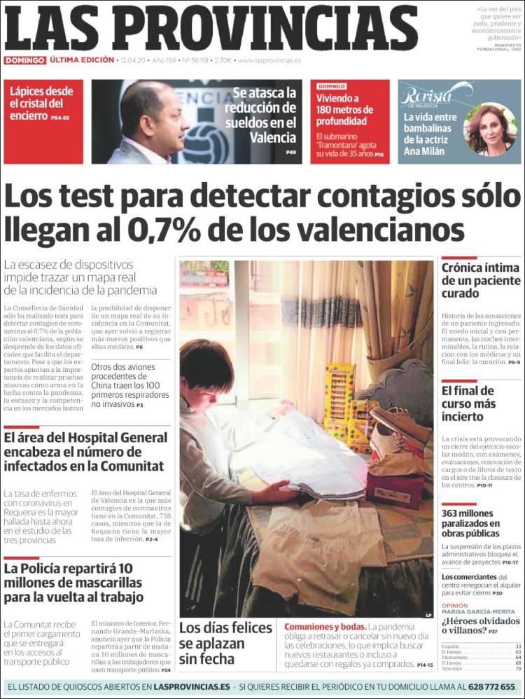 Portada de Las Provincias (Spain)