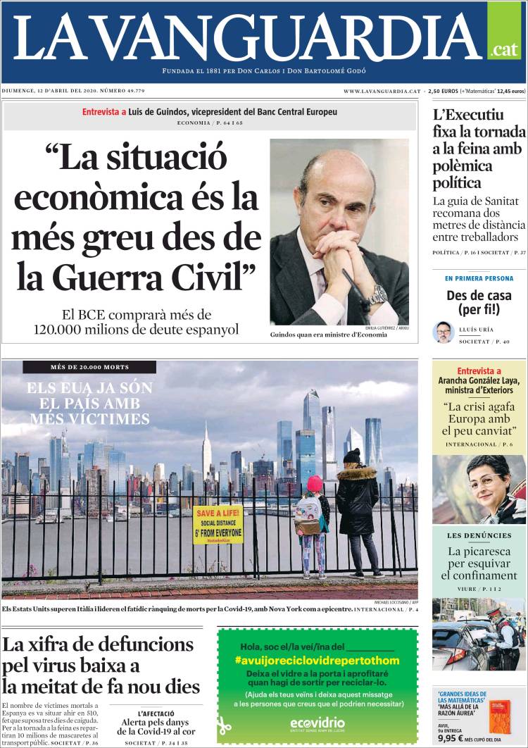 Portada de La Vanguardia (Spain)