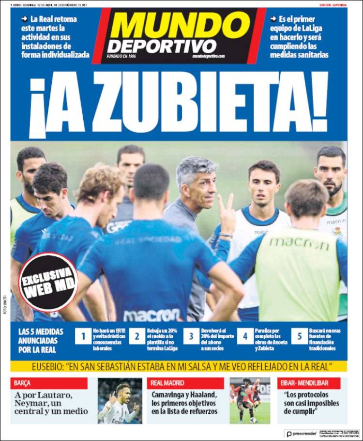 Portada de Mundo Deportivo Gipuzkoa (Spain)