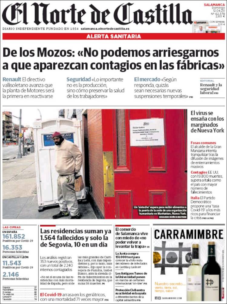 Portada de Norte de Castilla - Salamanca (Spain)