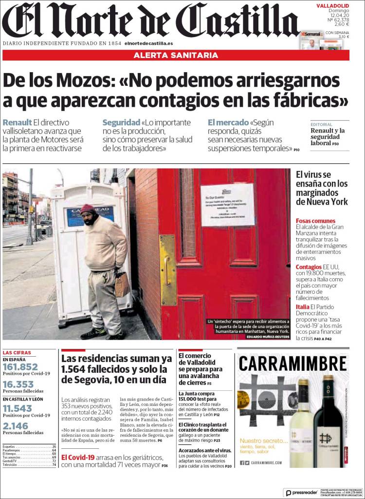 Portada de Norte de Castilla - Valladolid (Spain)