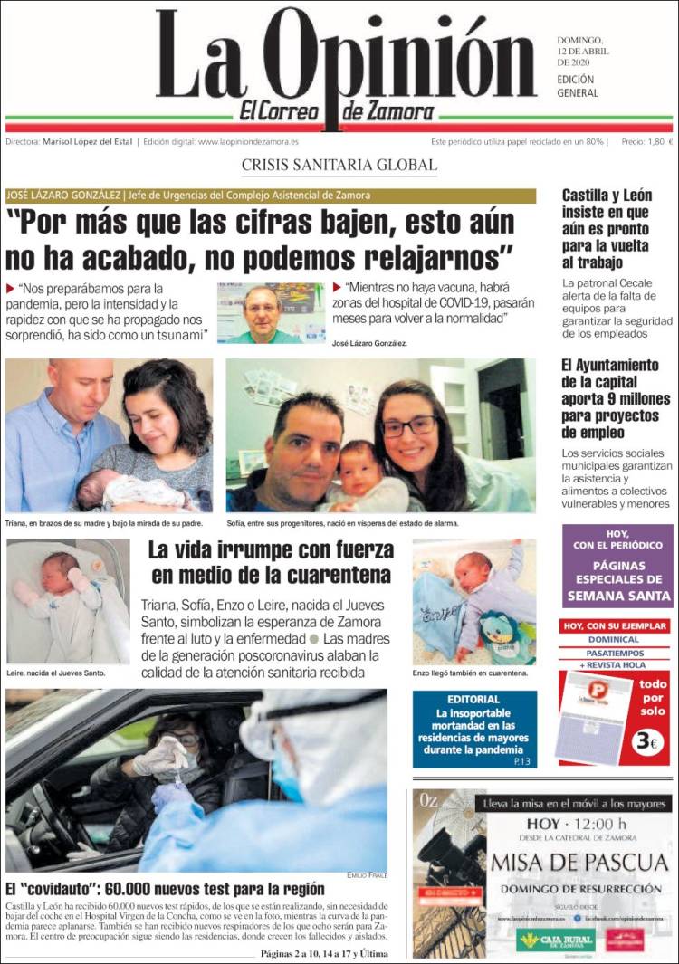 Portada de La Opinión - El Correo de Zamora (Spain)