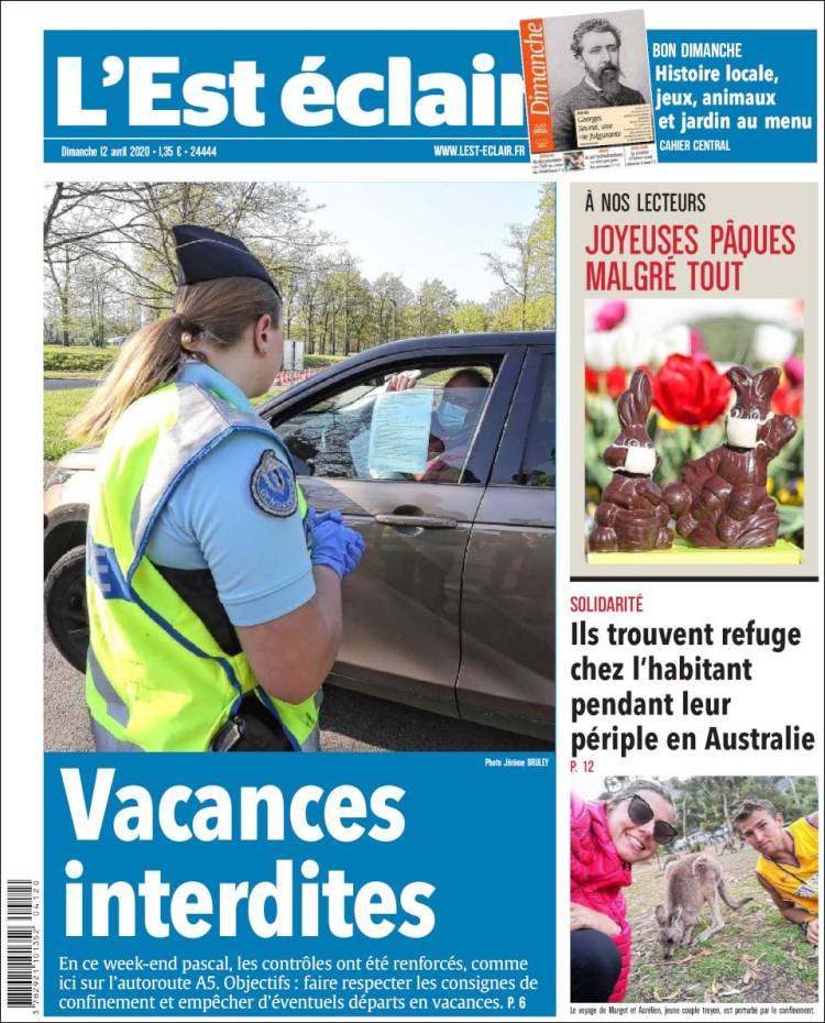 Portada de L'Est Eclair (Francia)