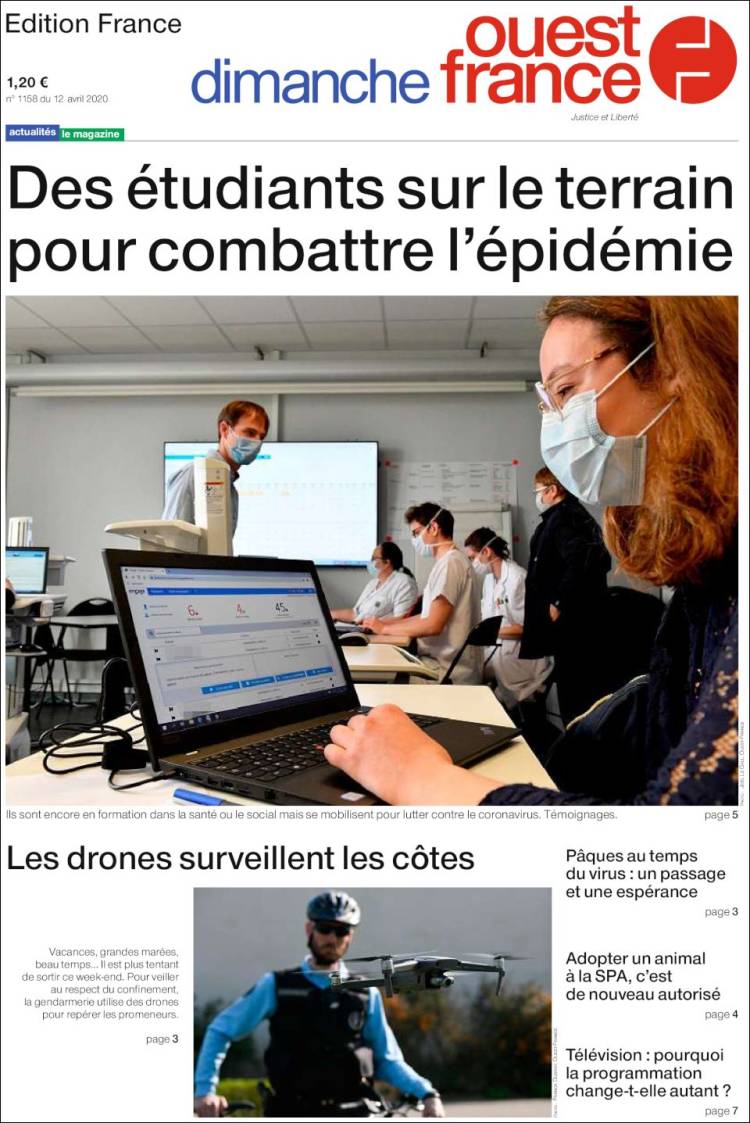 Portada de Ouest France (Francia)