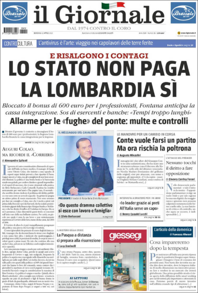 Portada de il Giornale (Italia)