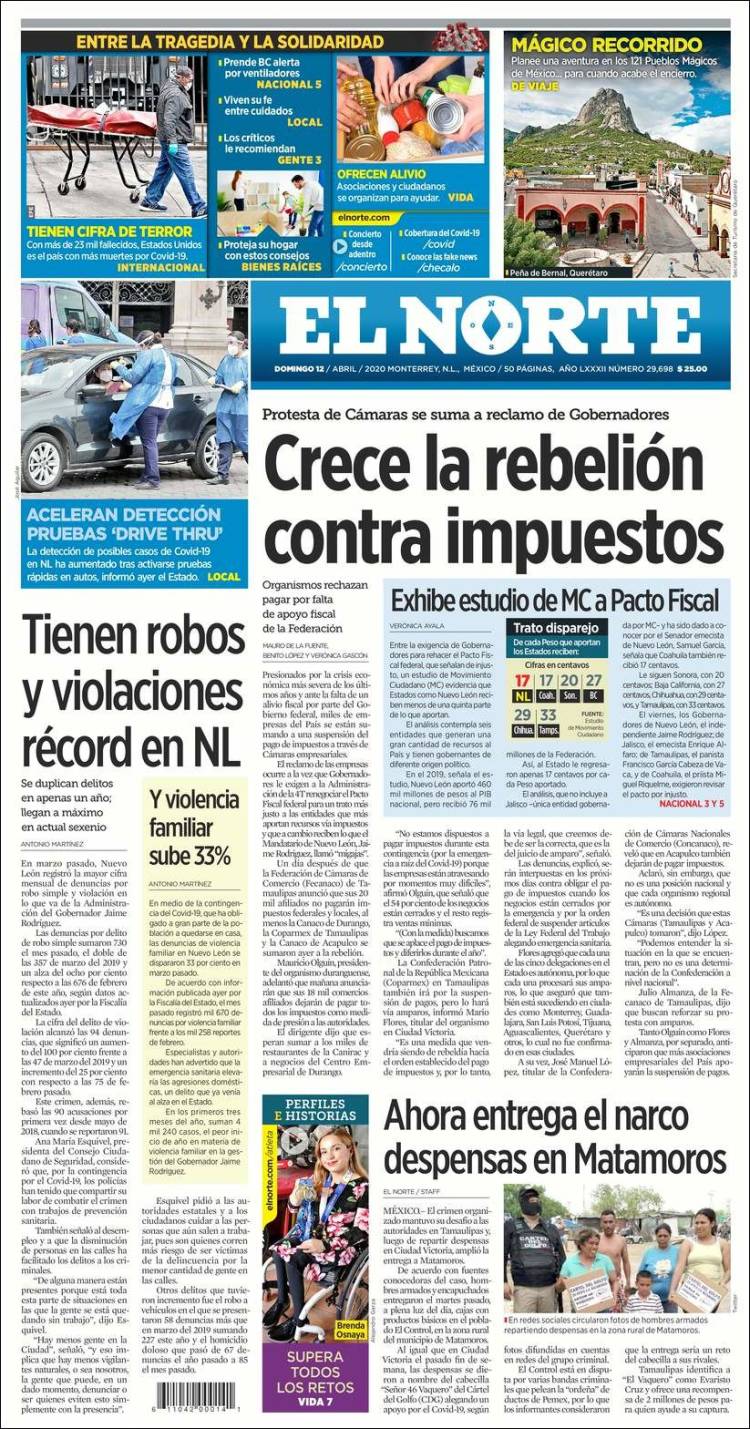 Portada de El Norte (México)