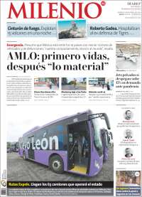 Portada de Milenio de Monterrey (México)