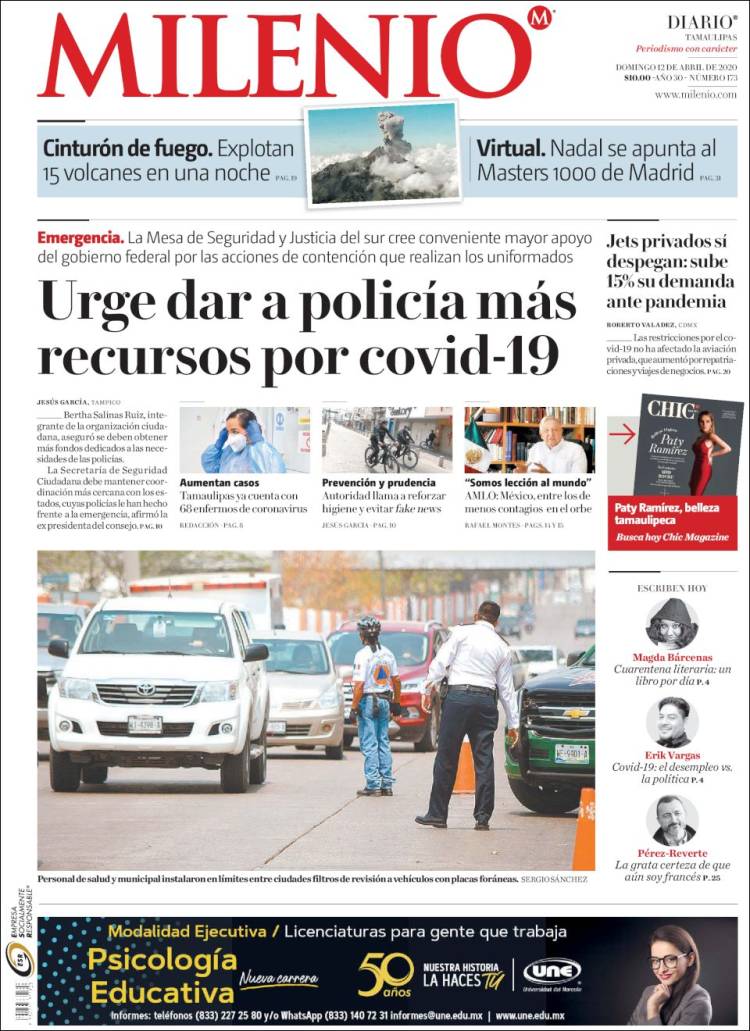 Portada de Milenio - Tamaulipas (México)