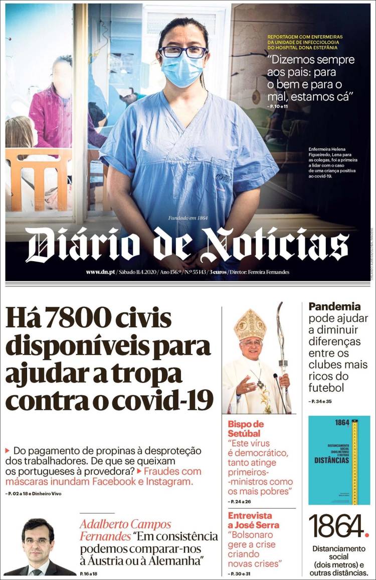 Portada de Diário de Noticias (Portugal)