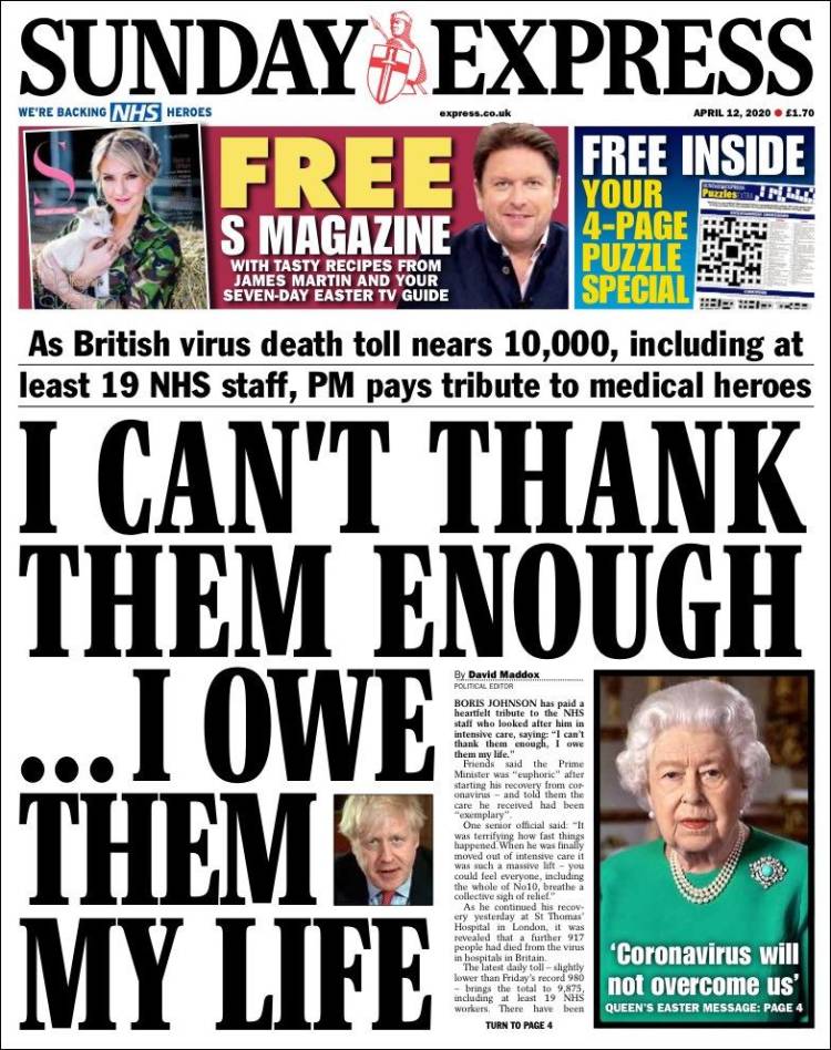 Portada de Daily Express (Reino Unido)