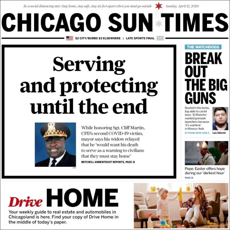 Portada de Chicago Sun-Times (USA)