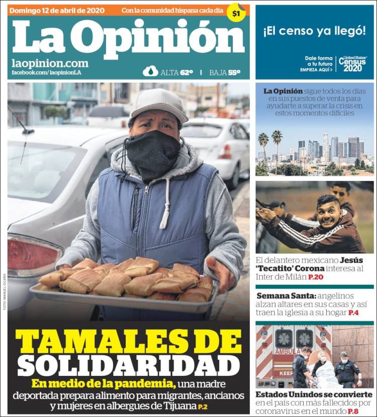 Portada de La Opinión (USA)