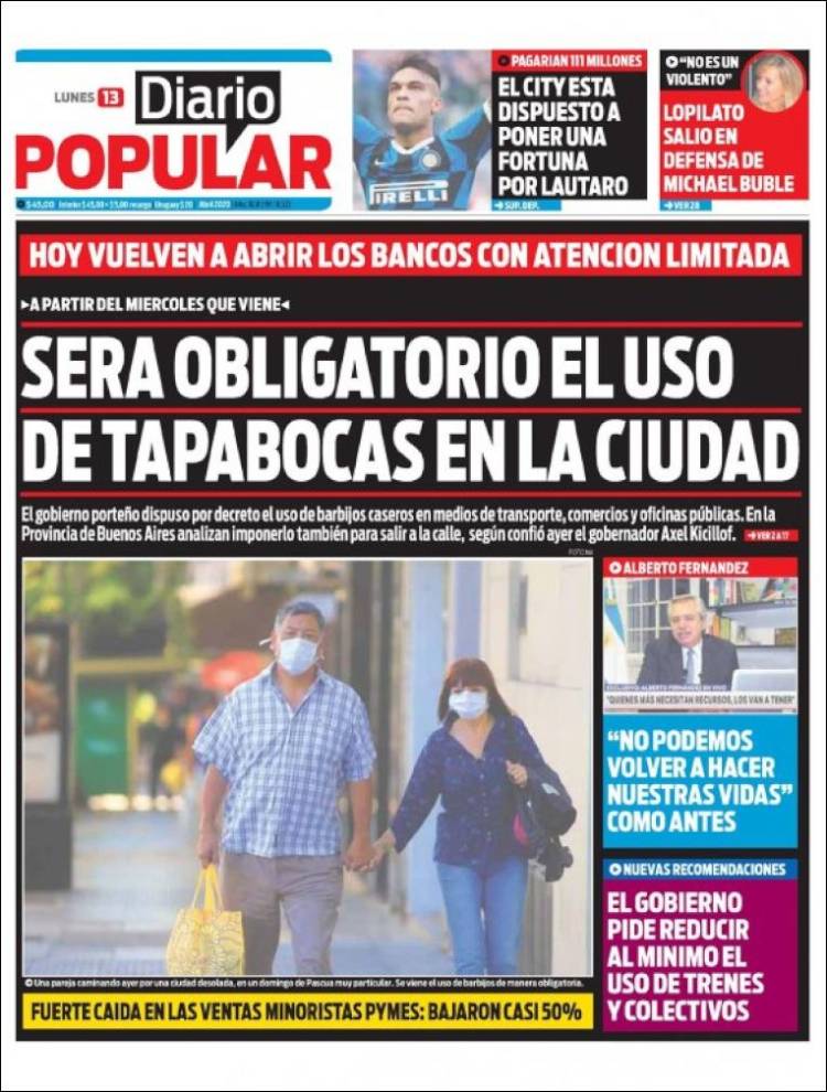 Portada de Diario Popular (Argentina)