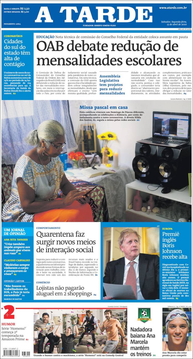 Portada de Diário A Tarde (Brasil)