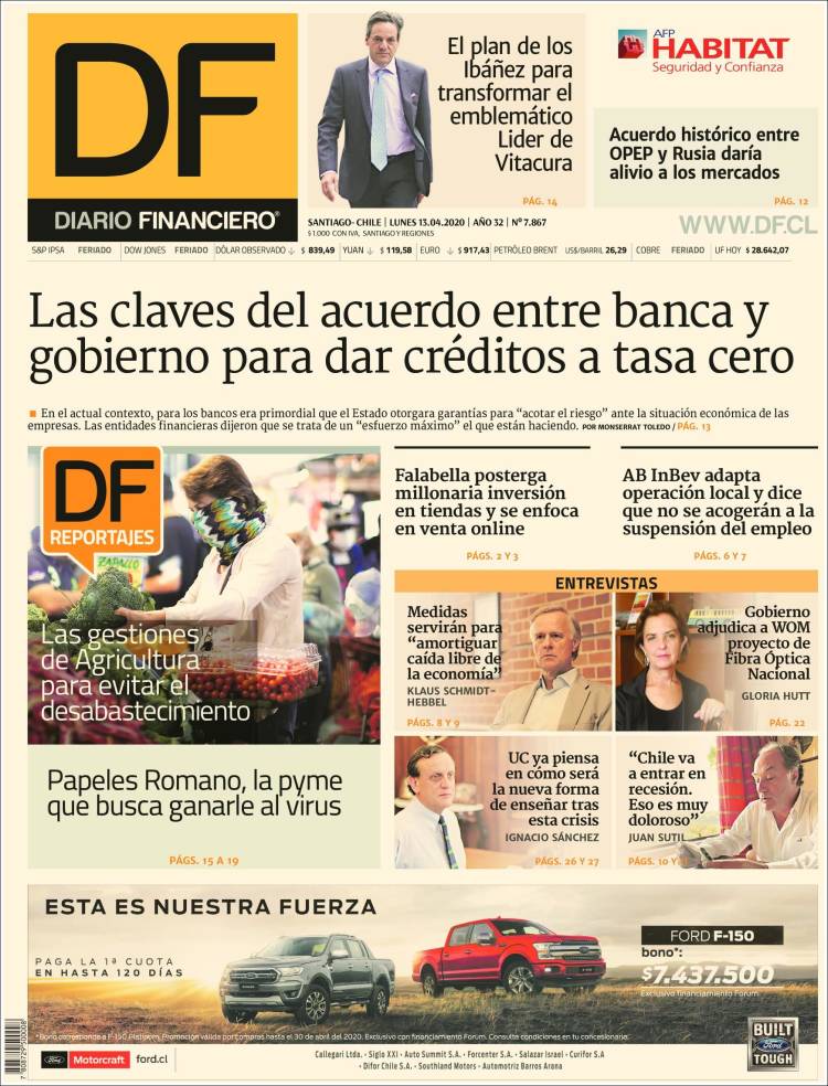 Portada de Diario Financiero (Chile)
