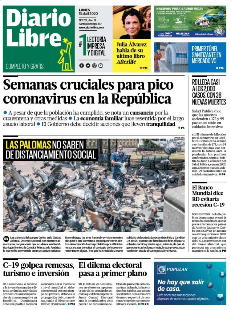 Portada de Diario Libre (R. Dominicana)