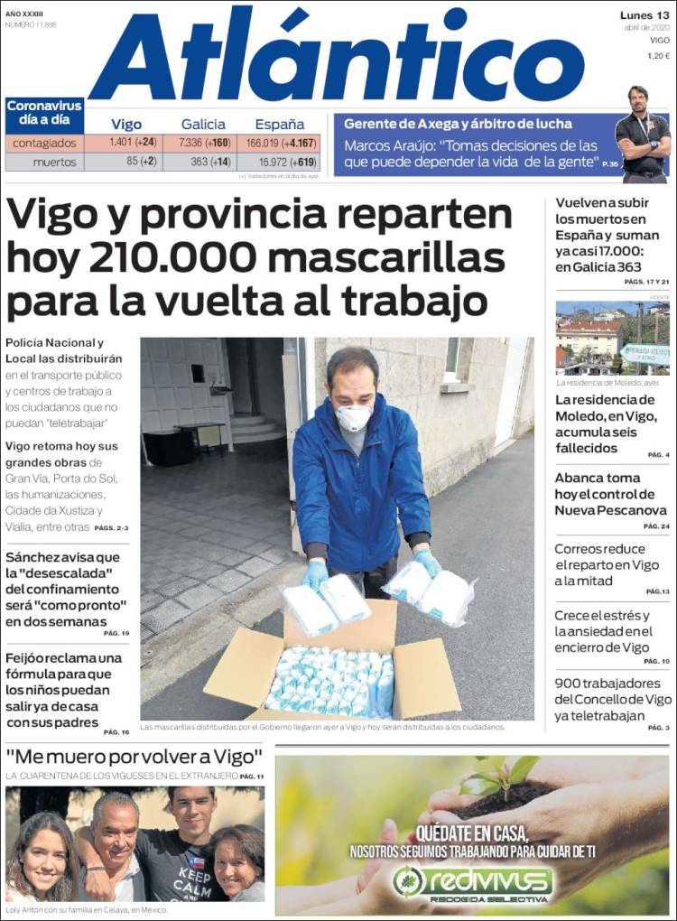 Portada de Atlántico Diario (España)