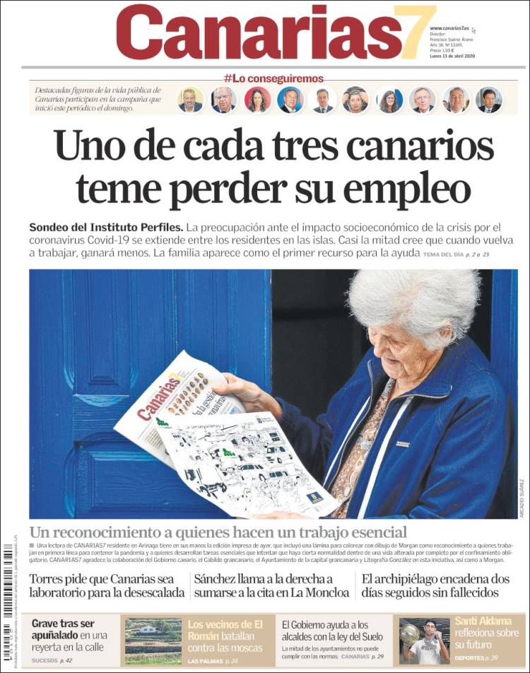Portada de Canarias 7 (España)