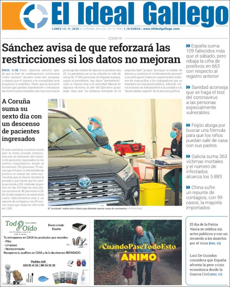 Portada de Diario de Ferrol (España)