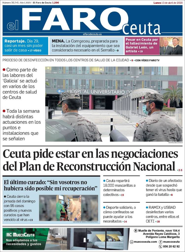 Portada de El Faro de Ceuta (España)