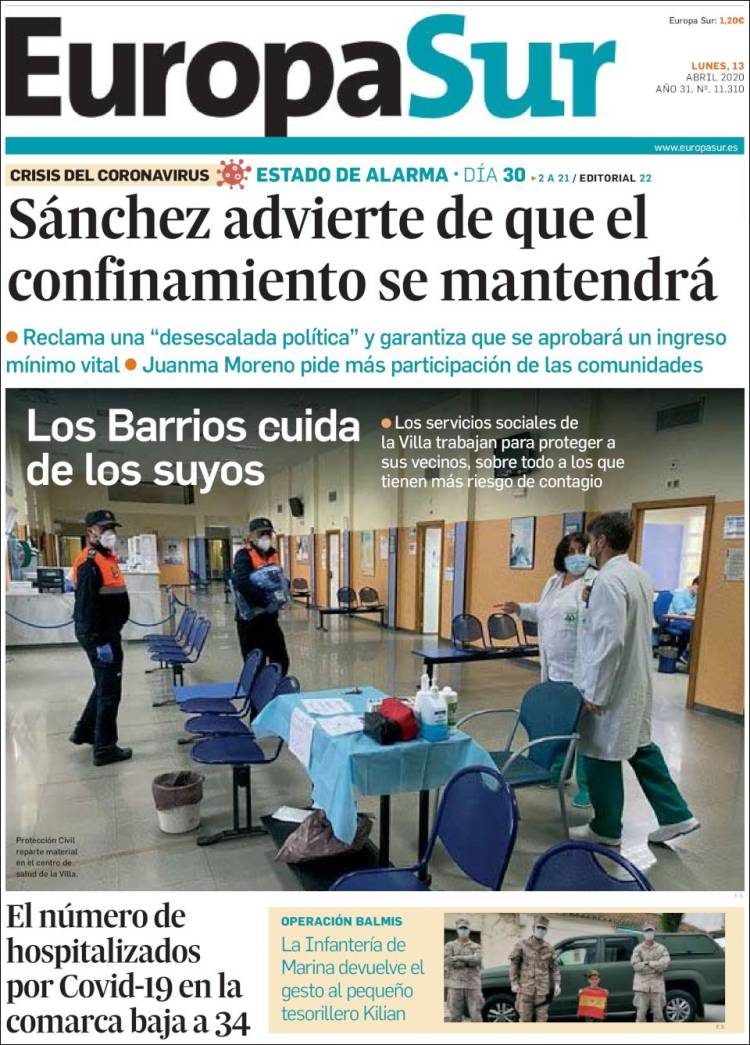Portada de Europa Sur (España)