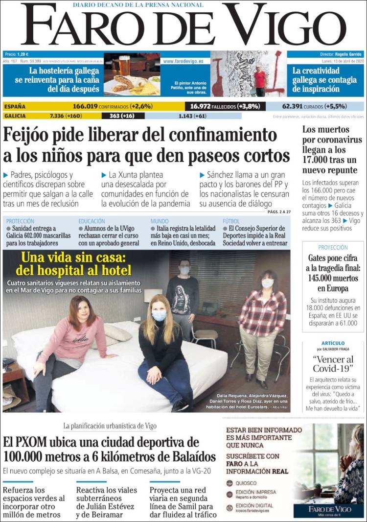 Portada de Faro de Vigo (España)